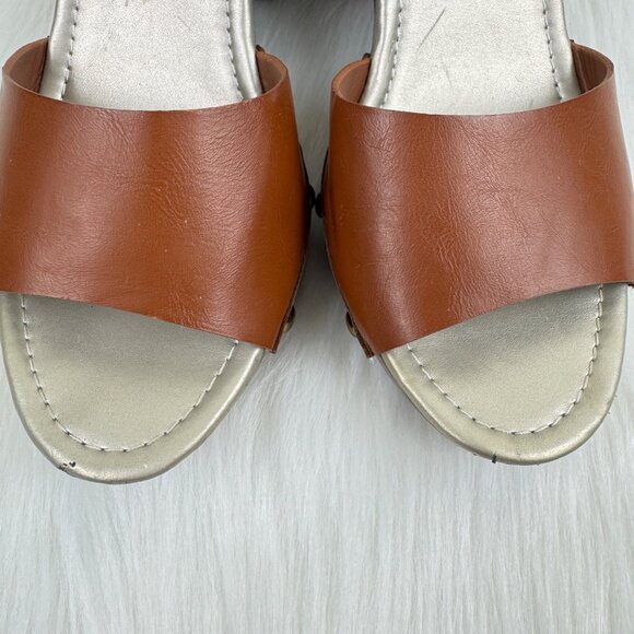 ANA VIsta Platform Chunky Heel Clog Ankle Strap Open Toe Sandals Size 10 Brown - Picture 7 of 11